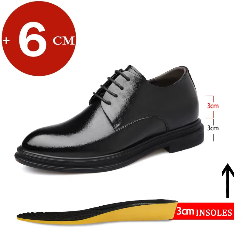 Dressko for Herre med Skjult Hælløft – 3/6/8 cm | Klassiske Oxfords for Formelle Anledninger