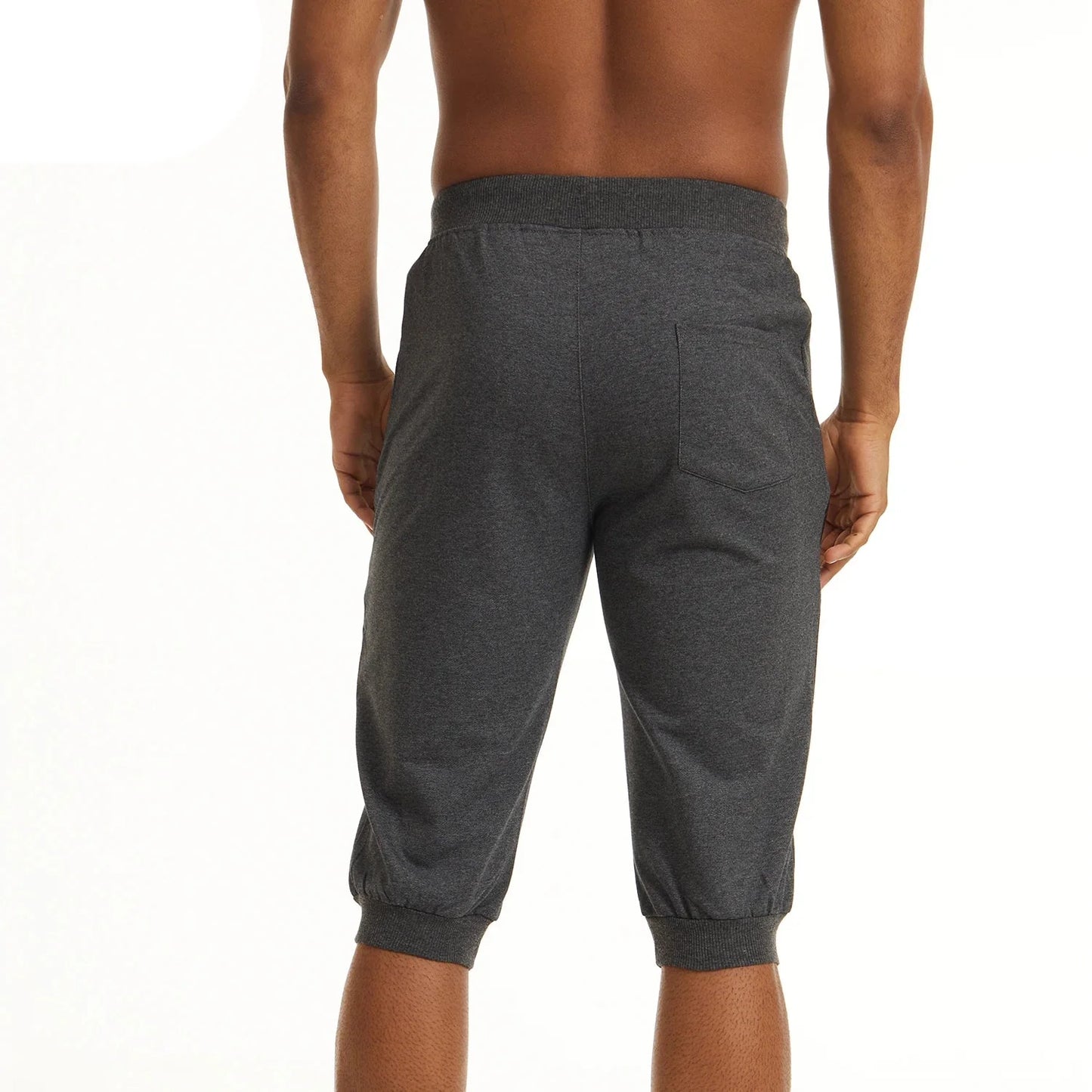 3/4 Joggebukse for Herre – Treningsshorts med Glidelåslommer (Under Kneet)