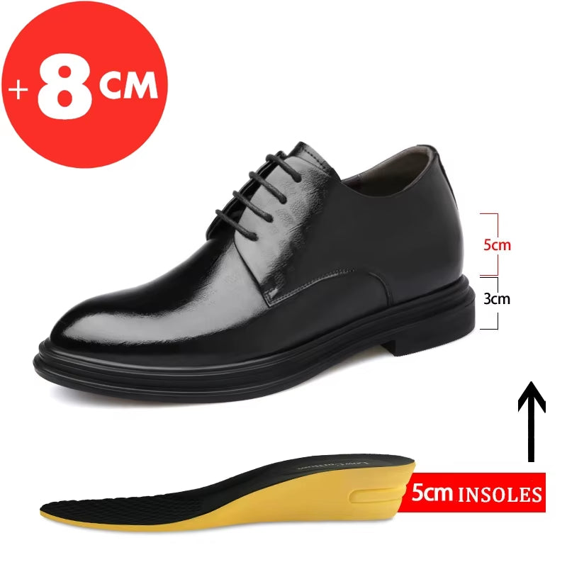 Dressko for Herre med Skjult Hælløft – 3/6/8 cm | Klassiske Oxfords for Formelle Anledninger