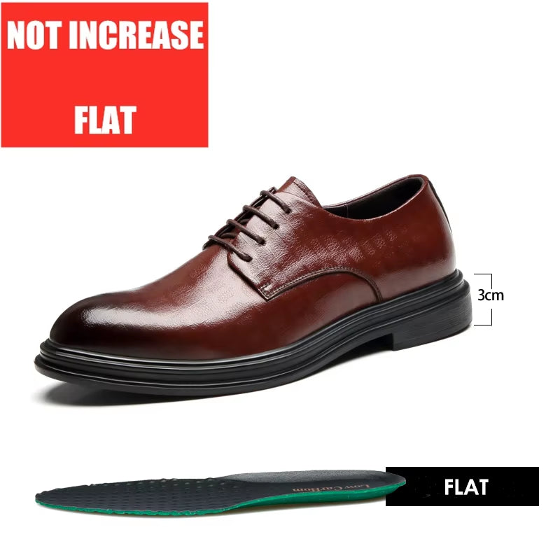 Dressko for Herre med Skjult Hælløft – 3/6/8 cm | Klassiske Oxfords for Formelle Anledninger