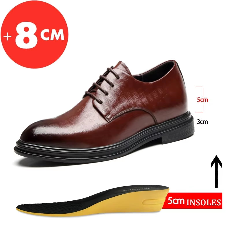 Dressko for Herre med Skjult Hælløft – 3/6/8 cm | Klassiske Oxfords for Formelle Anledninger