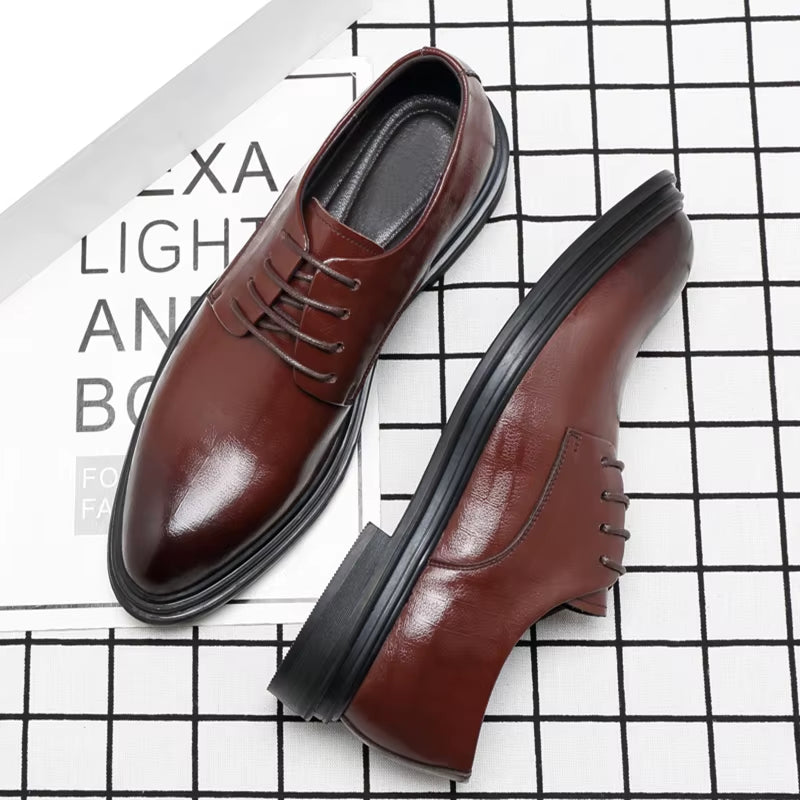 Dressko for Herre med Skjult Hælløft – 3/6/8 cm | Klassiske Oxfords for Formelle Anledninger