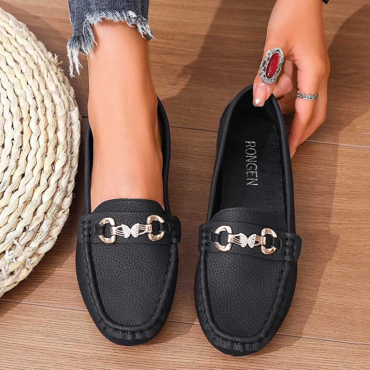Dame Mary Jane Sko – Komfortable Slip-On Flats med Myk Såle