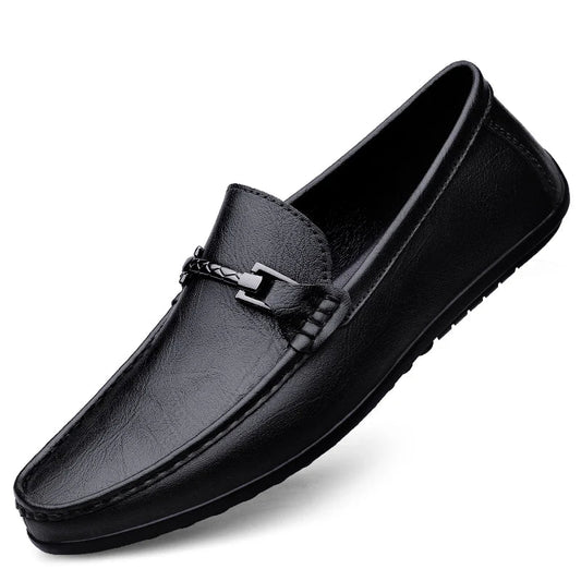 Herre Loafers i Ekte Skinn – Håndlagde Slip-on Mokasiner med Myk Såle