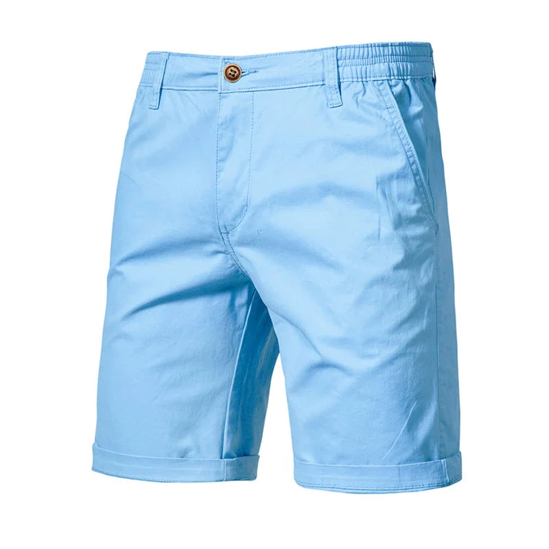 Herreshorts i 100% Bomull – Ensfargede, Komfortable og Stilrene til Sommer, Fritid og Casual Business