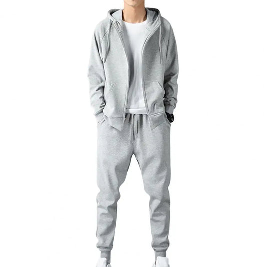 Joggedress med Hette til Høst – Unisex Sett med Hettegenser og Joggebukse (Svart)