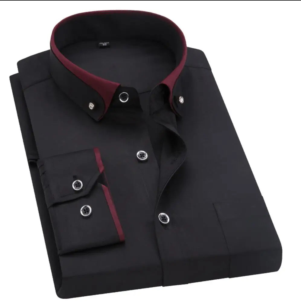 Formell Herreskjorte med Lange Ermer – Perfekt for Bryllup og Fest, Tilgjengelig i Store Størrelser (Opp til 14XL)