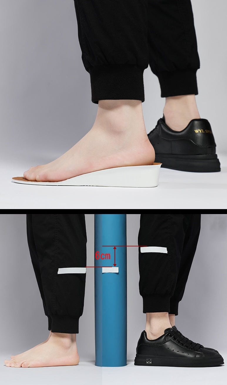 Herresneakers med Skjult 6 cm Løft – Tidløs Stil i Hvit eller Svart (Str. 37–46)
