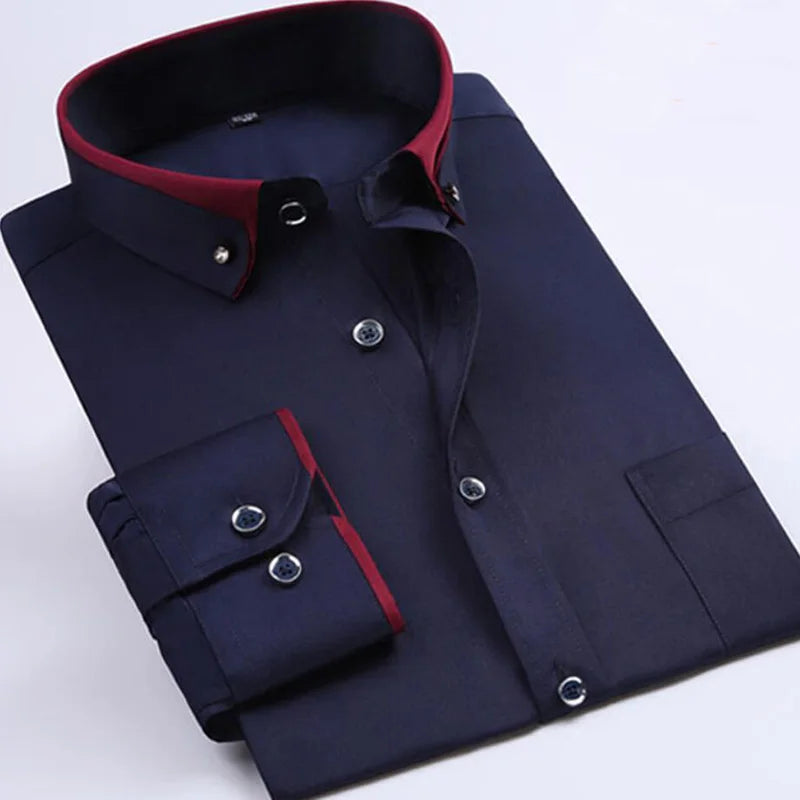 Formell Herreskjorte med Lange Ermer – Perfekt for Bryllup og Fest, Tilgjengelig i Store Størrelser (Opp til 14XL)