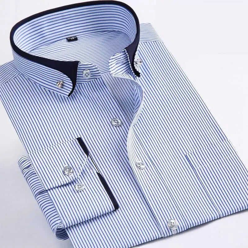 Formell Herreskjorte med Lange Ermer – Perfekt for Bryllup og Fest, Tilgjengelig i Store Størrelser (Opp til 14XL)