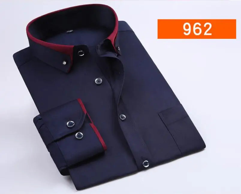 Formell Herreskjorte med Lange Ermer – Perfekt for Bryllup og Fest, Tilgjengelig i Store Størrelser (Opp til 14XL)