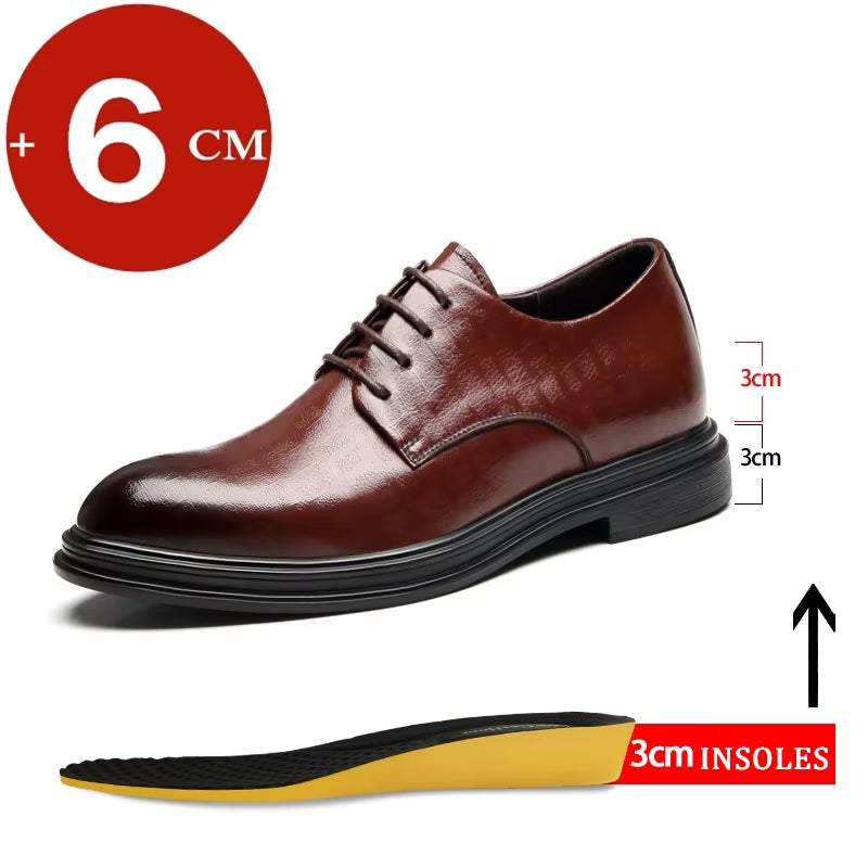 Dressko for Herre med Skjult Hælløft – 3/6/8 cm | Klassiske Oxfords for Formelle Anledninger