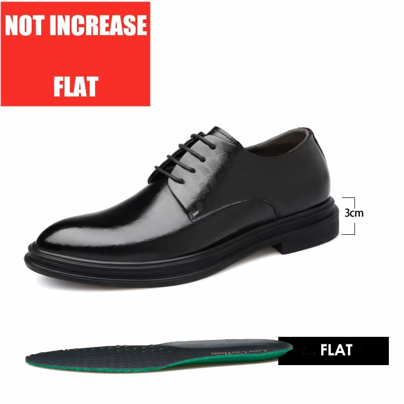Dressko for Herre med Skjult Hælløft – 3/6/8 cm | Klassiske Oxfords for Formelle Anledninger